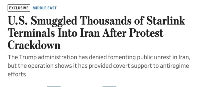 The Trump Administration secretly smuggled 6,000 Starlink satellite terminals into Iran in January after the Iranian government cut off internet in the country, per WSJ.