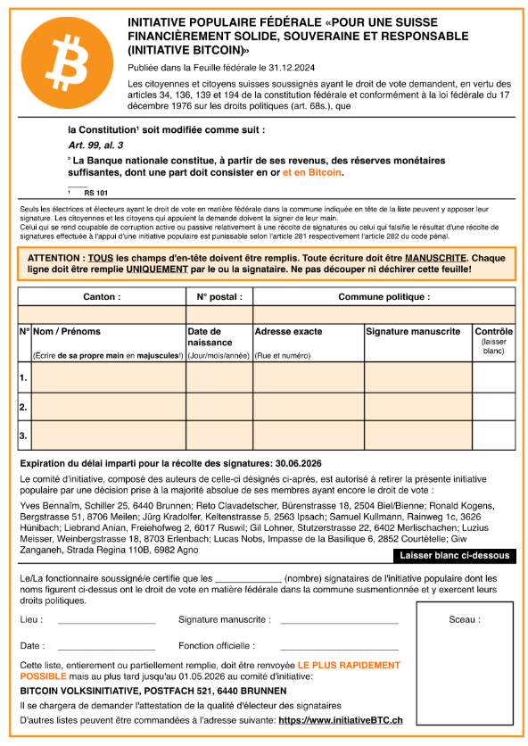 Swiss Bitcoin Initiative: Proposal Seeks to Add Bitcoin to National Reserves - see below some explanations by @BraveNewCoin