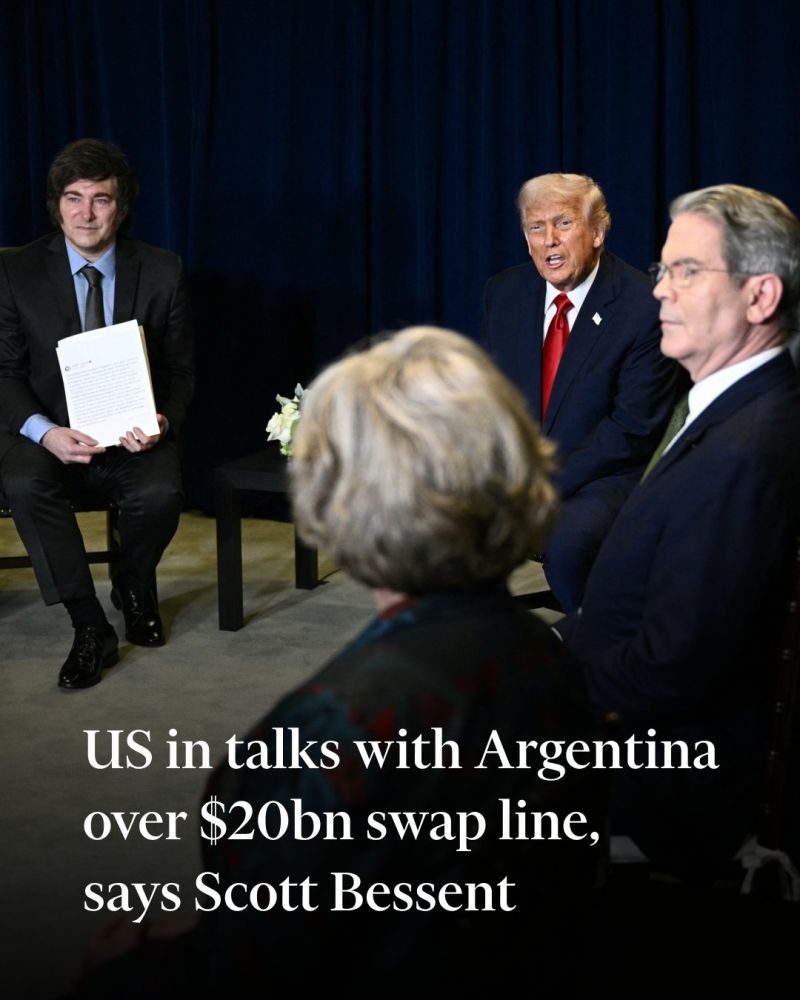 US Treasury secretary Scott Bessent said that Washington was in talks to provide a $20bn swap line to Argentina