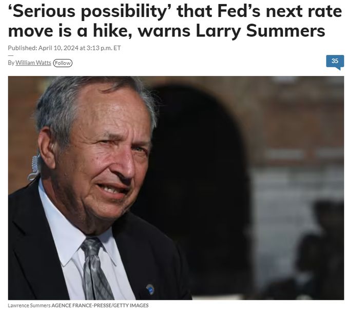 The Federal Reserve's next move might be to raise interest rates warns Former Treasury Secretary Larry Summers.