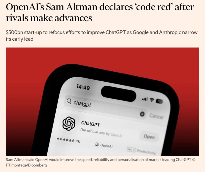 🚨 CODE RED at OpenAI! Sam Altman sounds the alarm! 🚨
