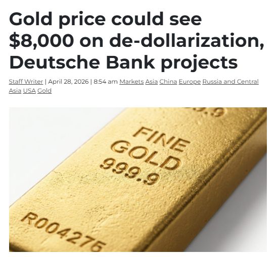 The German investment bank said it sees a scenario where central banks continue to increase their gold holdings as a financial safety net to protect themselves from Western sanctions.