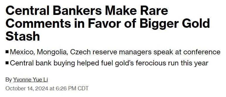 Central Bankers from Mexico, Mongolia, and the Czech Republic say they will buy more Gold to add to their Reserves