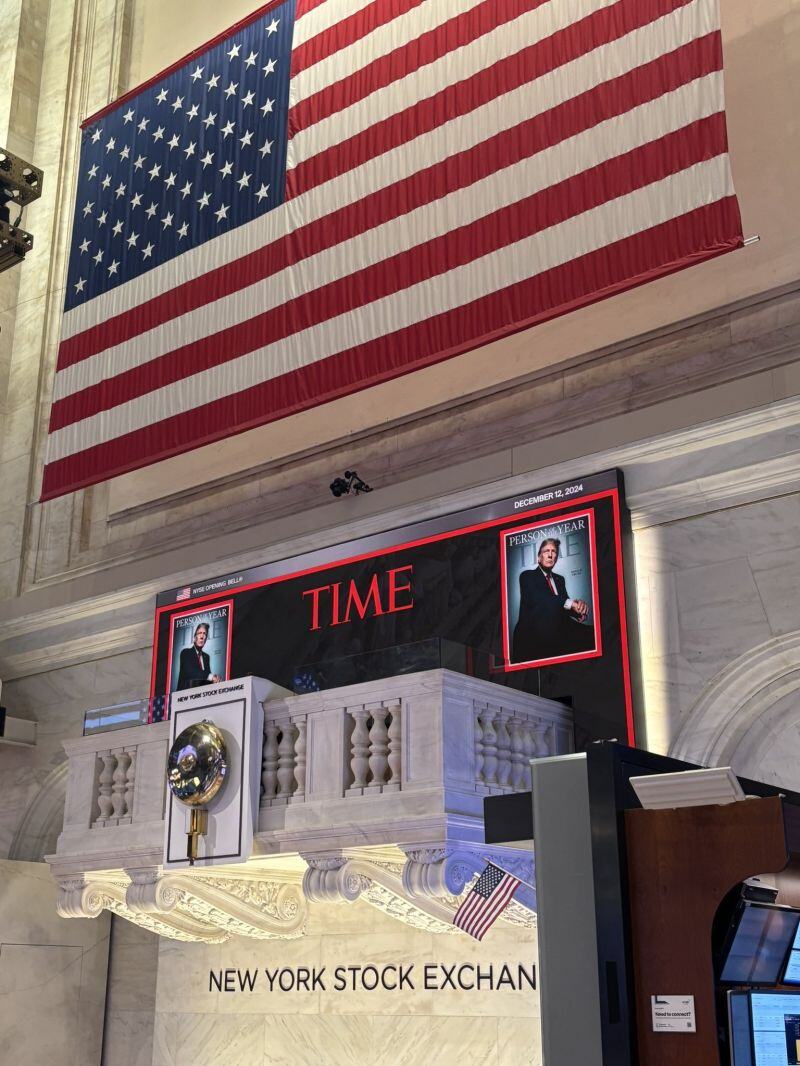 President Elect Donald Trump will be ringing the opening bell at the NYSE today following TIME Magazine naming him Person of the Year for 2024