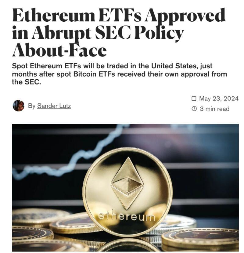 SEC approves 8 Ethereum ETFs including BlackRock and Fidelity.