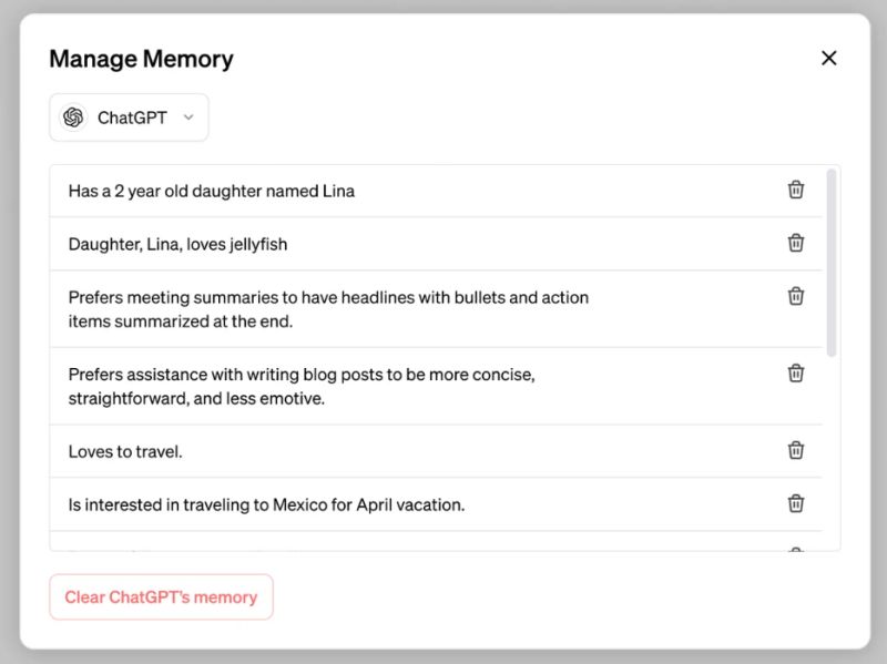 ChatGPT will create a digital memory to help personalize its responses