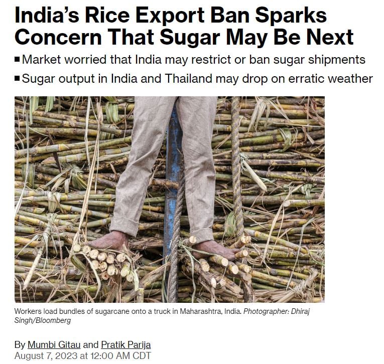 This could be a problem for sugar prices which already hit 12-year highs back in May