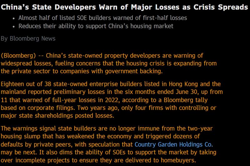 The fact that Chinese State property developers are also in big troubles complicates the issue for the China real estate