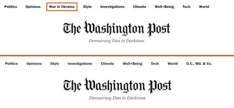 investigative journalist Kit Klarenberg noticied that The Washington Post quietly deleted a prominent tab from its Masthead