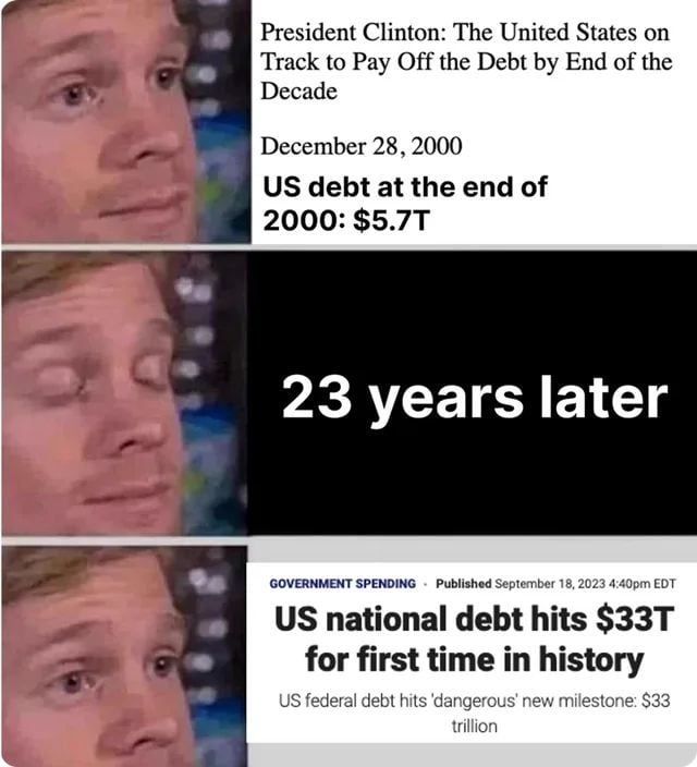 If you blinked you would have missed that one time that the US government was on track to pay down its debt...