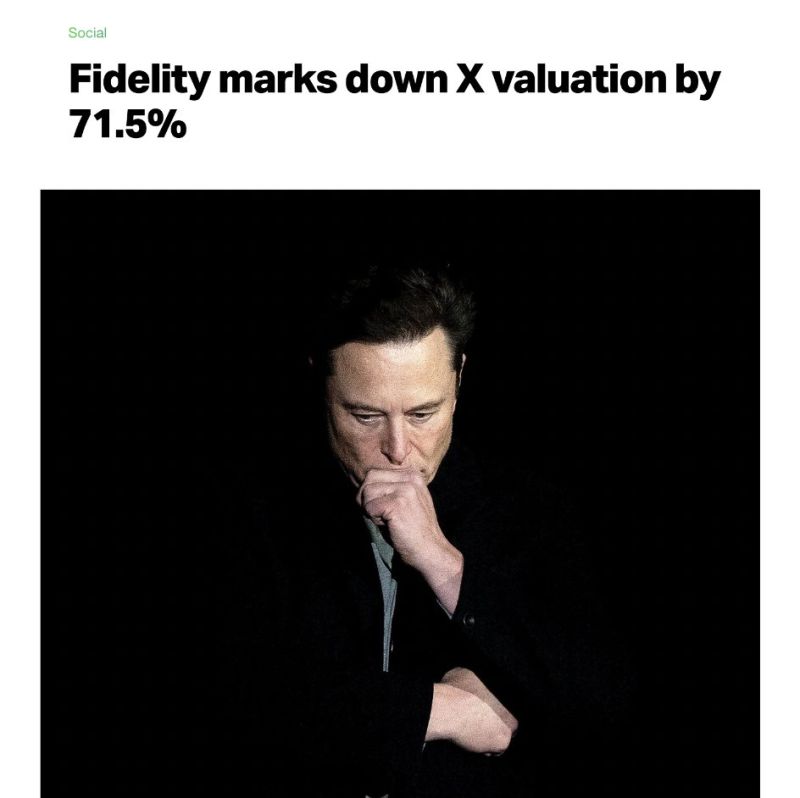 Fidelity marks down X valuation by 71.5%