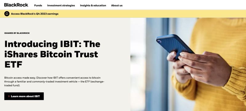 NEW: US BlackRock updated their home page to showcase their new spot Bitcoin ETF