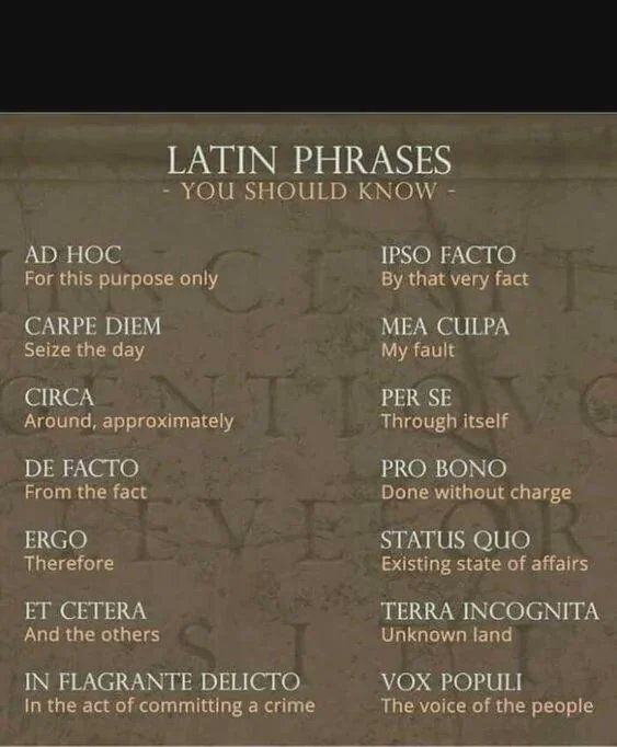 Latin phrases you should know...
