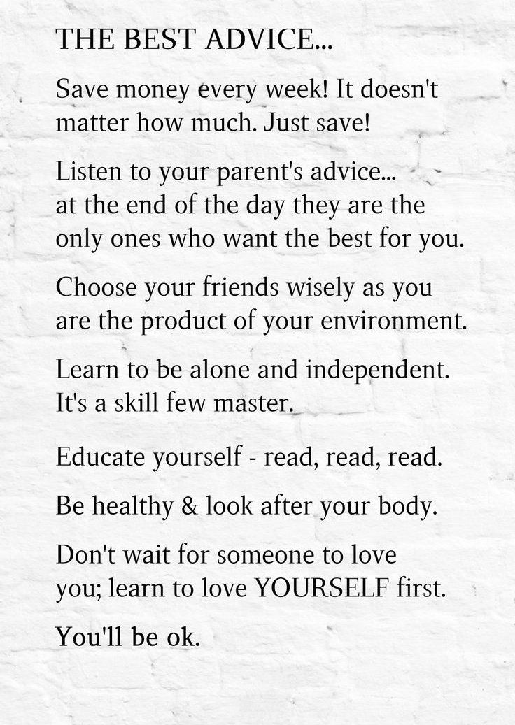 The best advice... thru Seek wiser