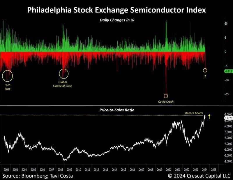 We just saw the largest selloff in the semi-conductors SOX index since the pandemic crash