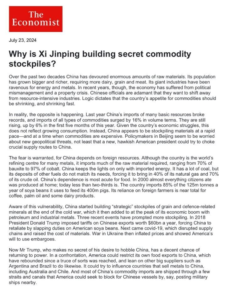 China commodity stockpiles