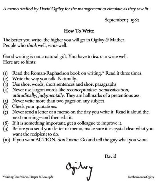 How To Write, by David Ogilvy