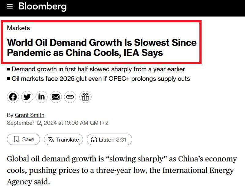 ⚠️GLOBAL OIL DEMAND GROWTh FELL TO THE LOWEST SINCE THE COVID CRISIS⚠️