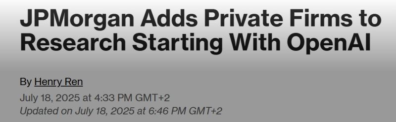 JP Morgan Chase & Co. has begun publishing research reports on leading private companies.