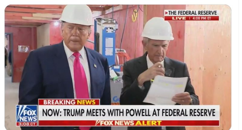 BREAKING >>> Trump spars with Powell over renovation costs during Fed visit, but says not ‘necessary’ to fire chairman