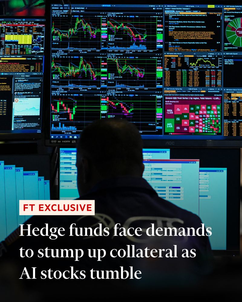 Hedge funds face demands to stump up collateral as AI stocks tumble