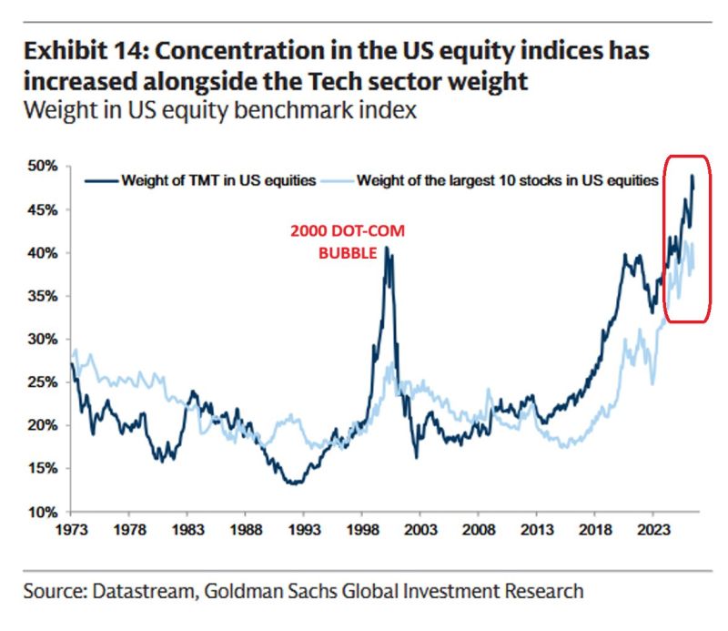 US stock market concentration is at unprecedented levels