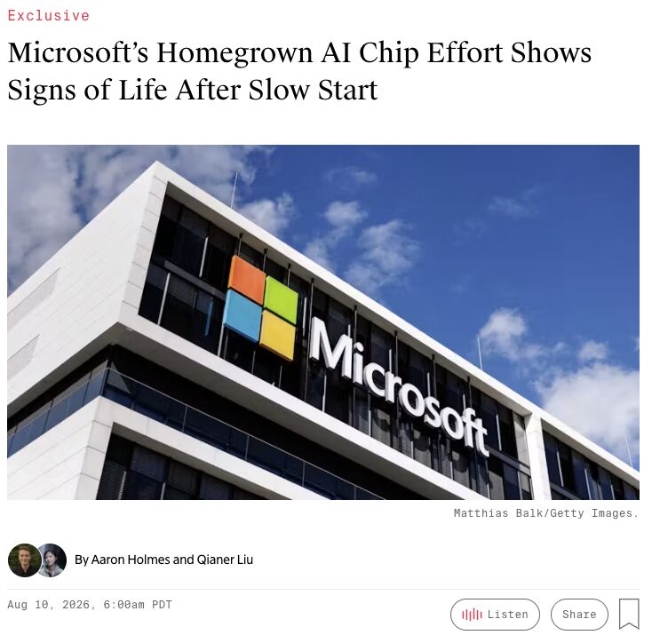 Microsoft $MSFT is planning a major ramp in its next-gen Maia 300 AI chips, with talks underway with TSMC to secure capacity for 300,000+ chips for 2027.