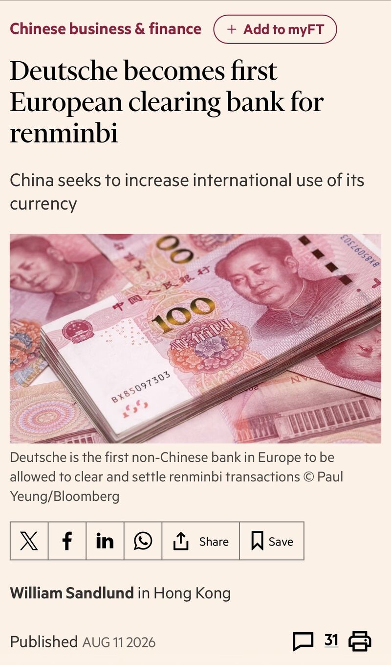 Bessent’s selling of EUR to buy JPY, and US threats to weaponize USD stablecoins against the EU may be triggering some unforeseen blowback.