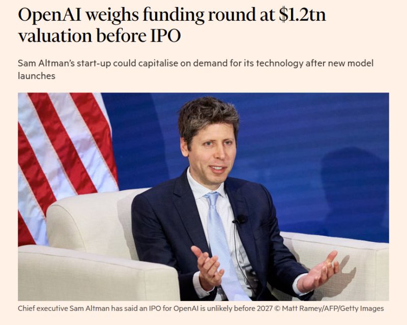 OpenAI may be heading for another record-breaking funding round.