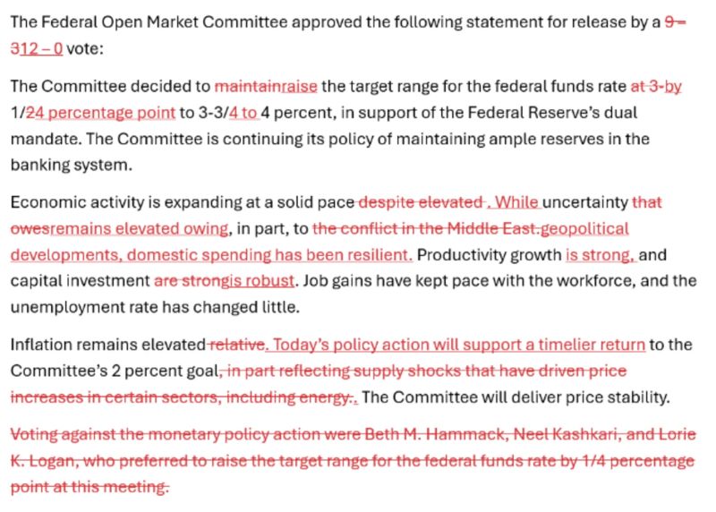 This is a comparison of Wednesday’s Federal Open Market Committee statement with the one issued after the Fed’s previous policymaking meeting in July.