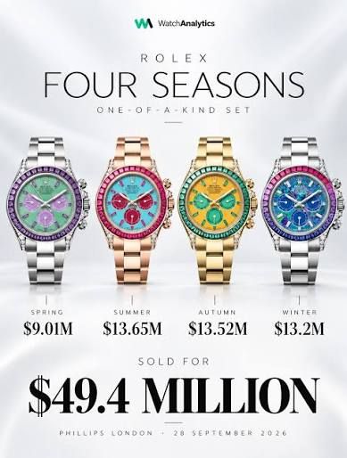 Four watches. $49.4 million. All for charity.