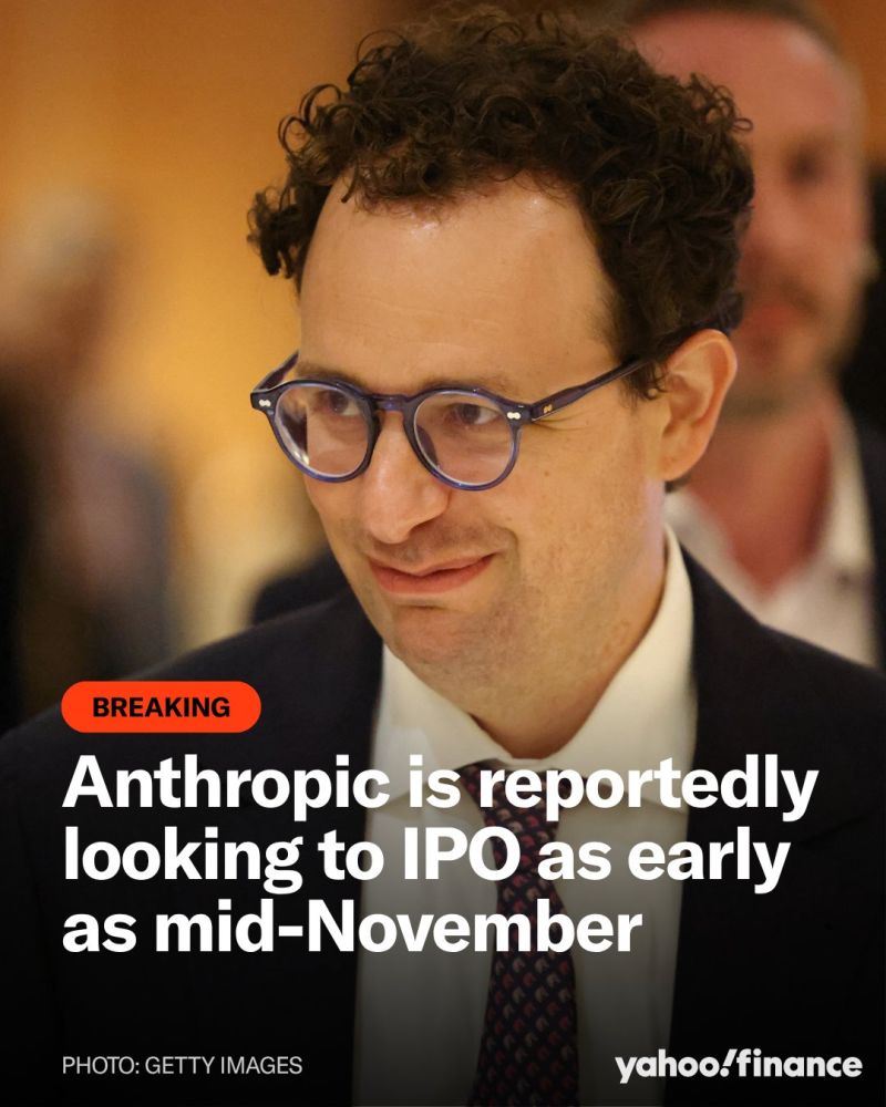 Anthropic might IPO before Thanksgiving, according to Bloomberg.