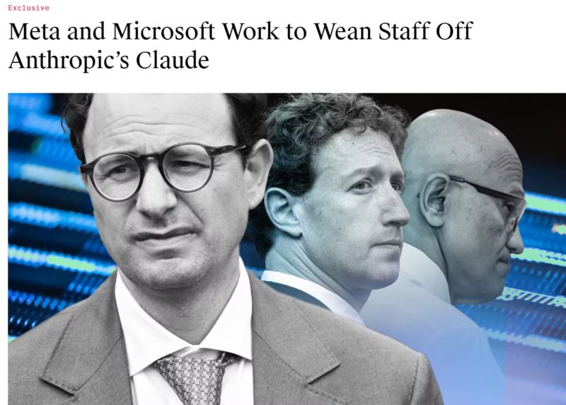 $META and $MSFT are cutting internal Claude use