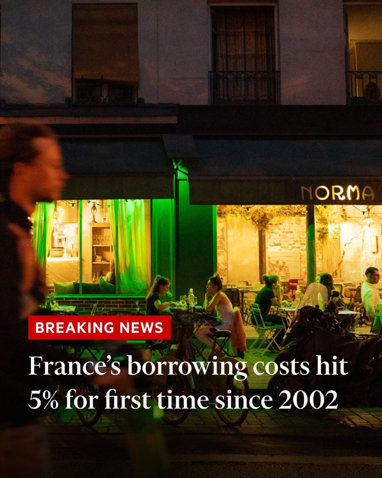 France’s long-term borrowing costs have hit 5%