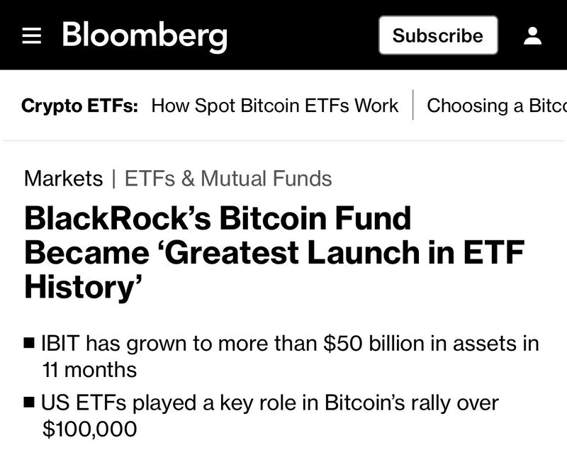 JUST IN: Bloomberg says BlackRock’s spot Bitcoin ETF is the ‘Greatest Launch in ETF History’ 🚀