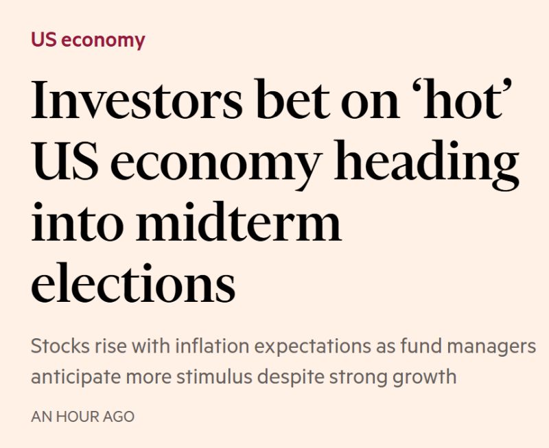 FT headline today as S&P 500 hit a new all-time high yesterday