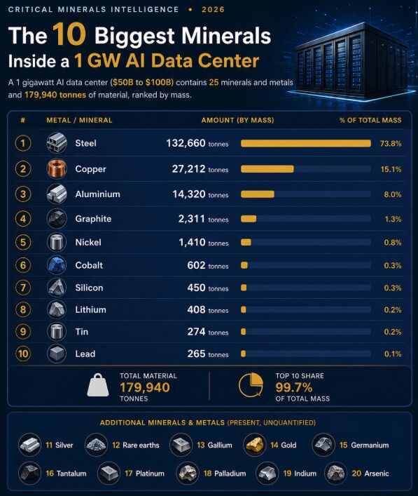 A single AI data center consumes 27,000 tonnes of COPPER.