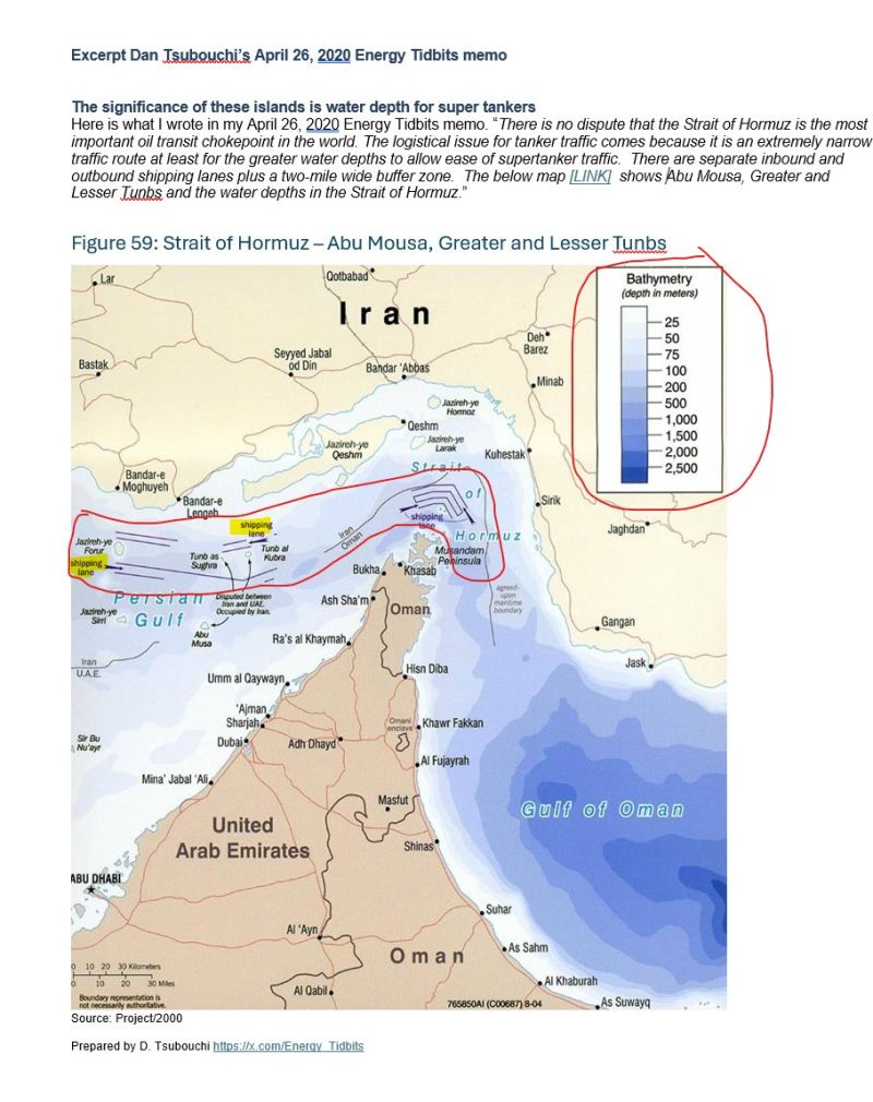 Reminder water depths are critical and why there are only narrow shipping lanes thru Strait of Hormuz for fully laden tankers.