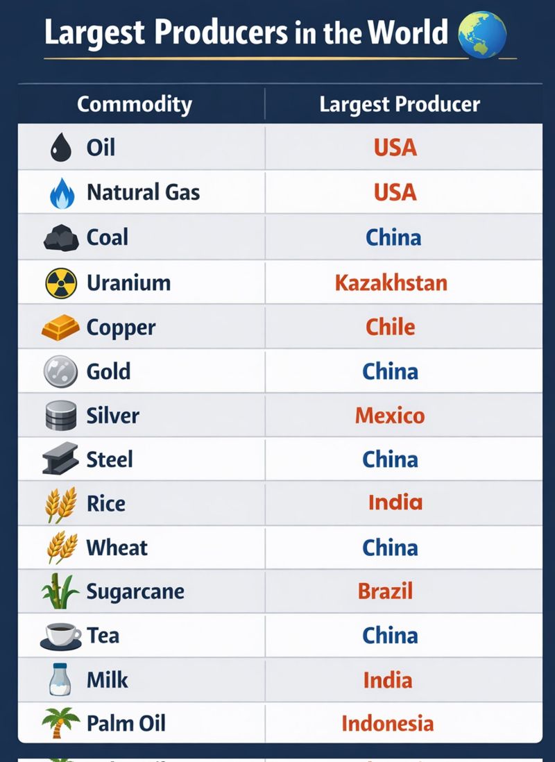 🚨 Largest Producers in the World 🚨 :