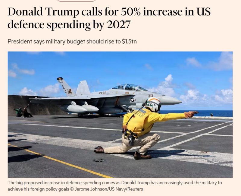 $1.5 TRILLION. 🚀 Donald Trump calls for 50% increase in US defence spending by 2027