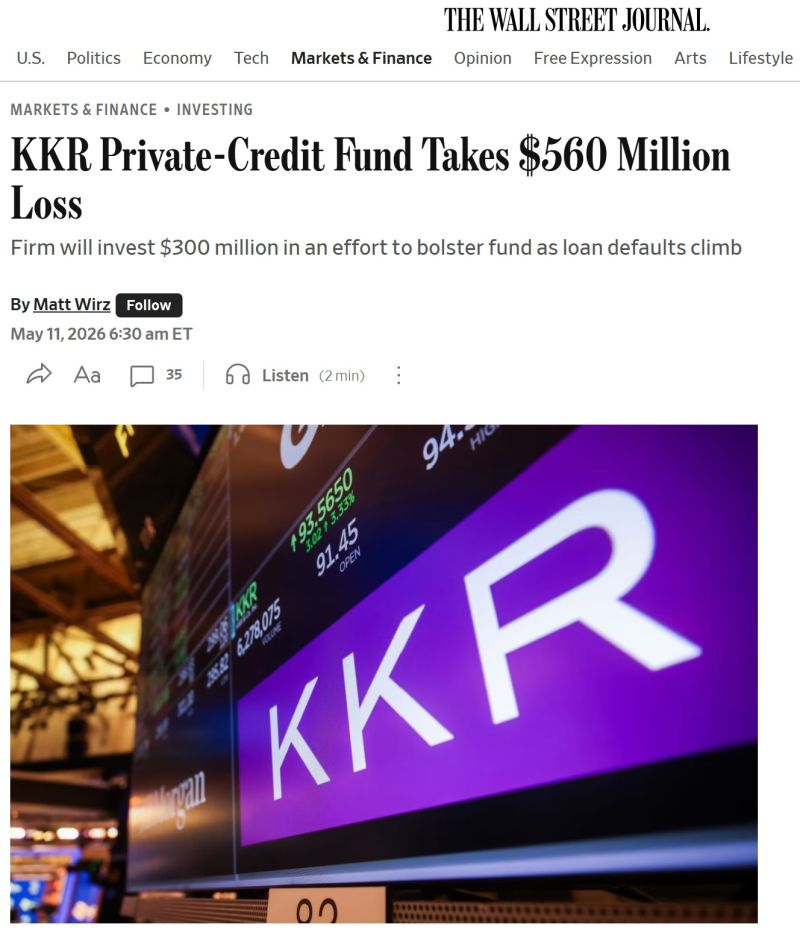 In case you missed it.... KKR Funds Loses $560 Million In 3 Months