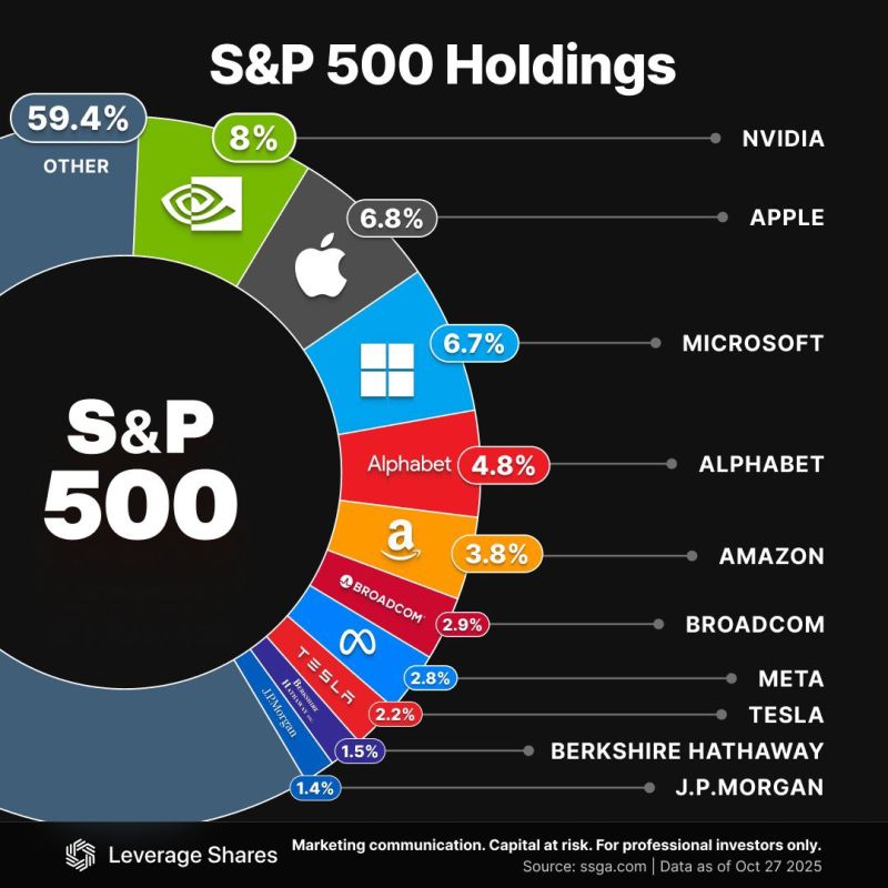 Here are the largest holdings in the S&P 500