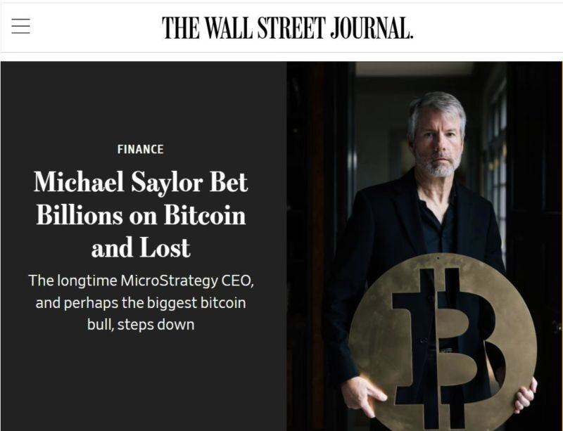 2 months before the bear-market bottom, the Wall Street Journal felt safe enough to kick Saylor with this WRONG headline.