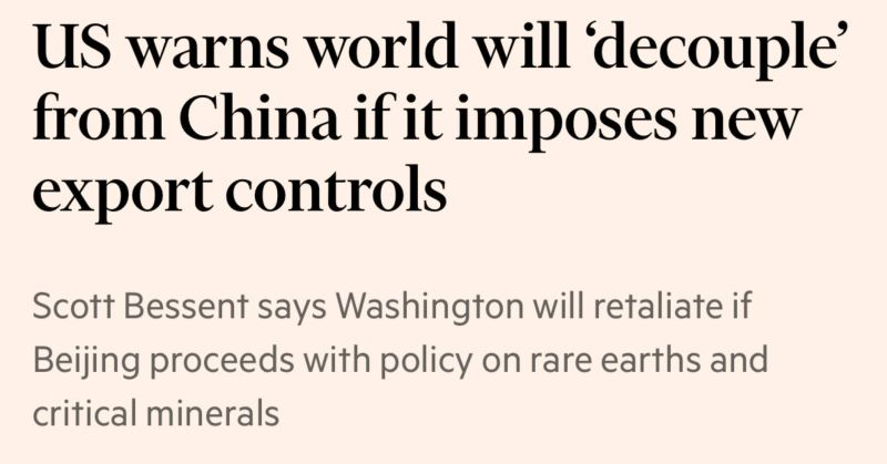 For now, China–U.S. trade tensions continue to escalate ahead of the scheduled October 29 meeting between President Trump and President Xi.