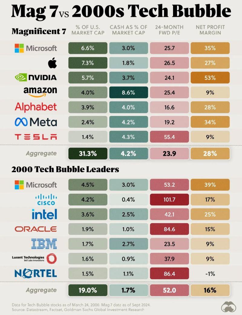 Mag 7 v. 2000s tech Bubble