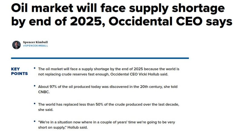 Supply constraints for oil are on the horizon, according to Occidental
