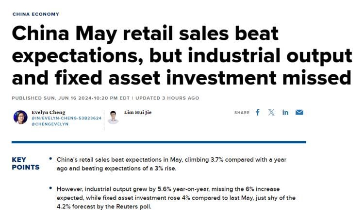 #china #macro: Retail sales beat expectations