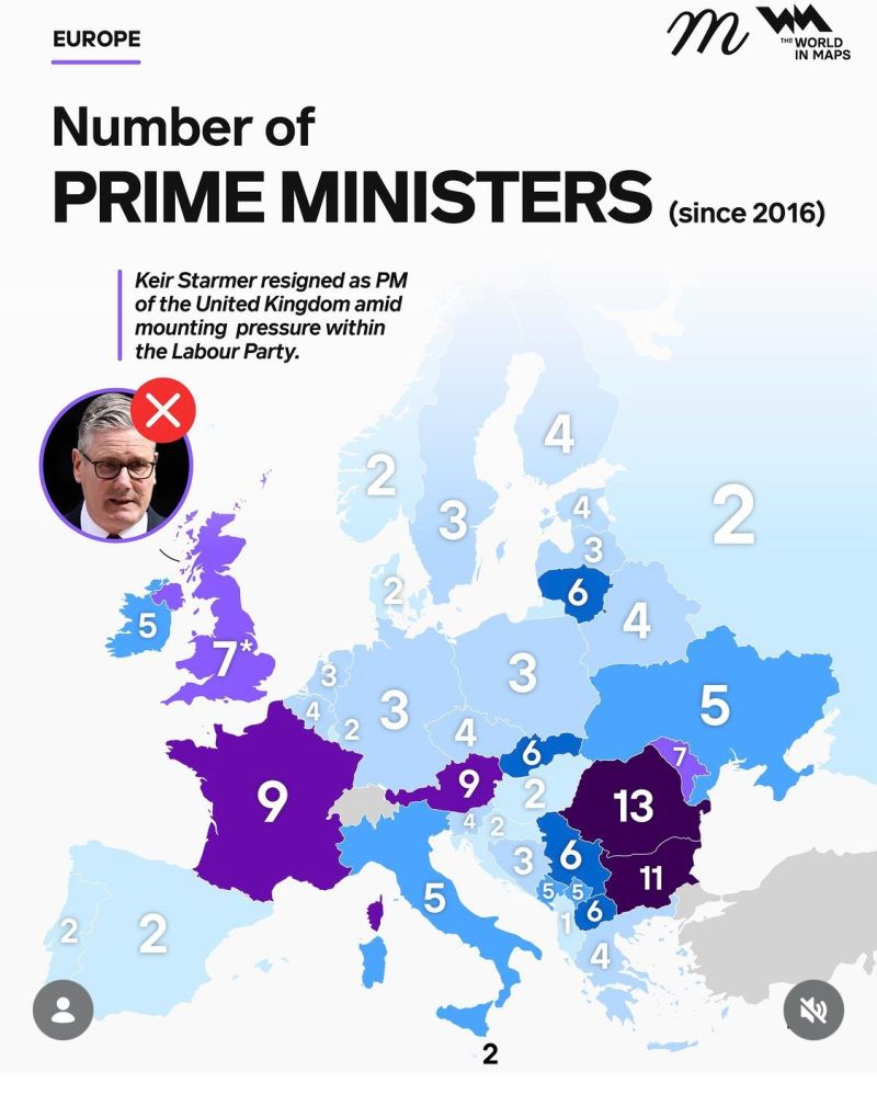 The UK is not the only country in Europe recording a big turnover at the top...