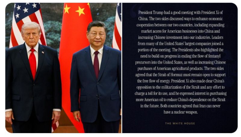 TRUMP-XI JUST PUBLISHED THE EXACT LIST OF WHAT THEY AGREED ON ABOUT IRAN AND HORMUZ