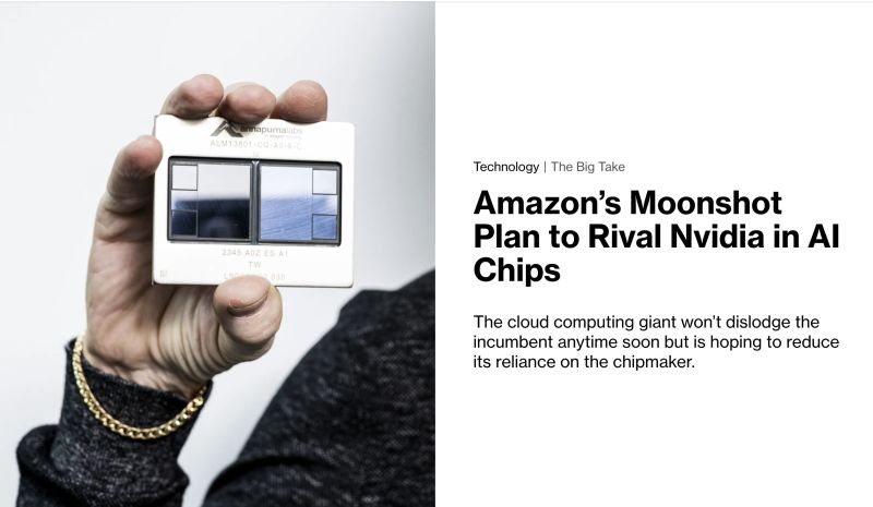 NVIDIA WAS DOWN 4% YESTERDAY BECAUSE BLOOMBERG PUBLISHED AN ARTICLE SAYING THAT $AMZN AMAZON IS COMING FOR THEIR LUNCH